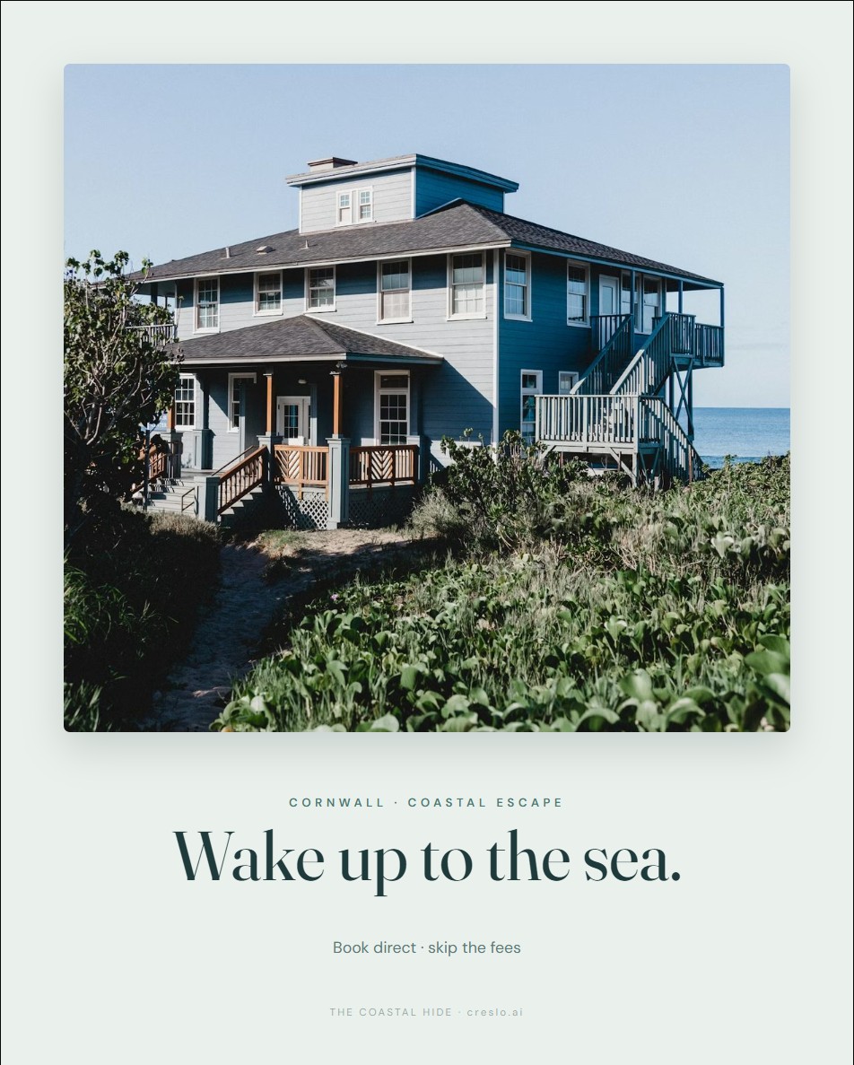 Advert designed by Creslo for The Coastal Hide