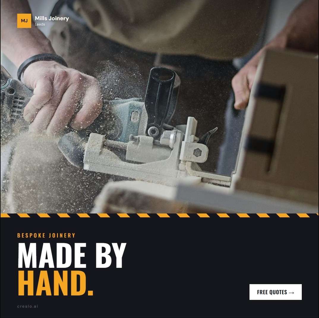 Advert designed by Creslo for Mills Joinery